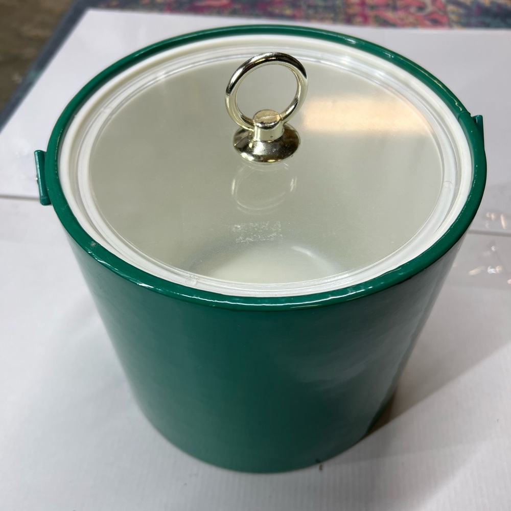 George Briard Green Ice Bucket with Lid